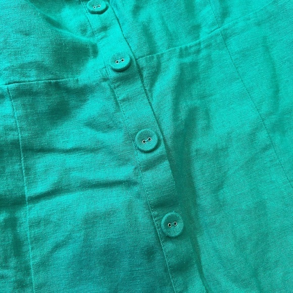 Forever 21 Flax linen Blend button front dress size large - Picture 6 of 6